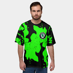 Футболка оверсайз мужская Skoda flame steel, цвет: 3D-принт — фото 2