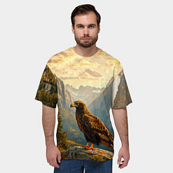 Футболка оверсайз мужская Орел в горах, цвет: 3D-принт — фото 2