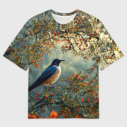 Футболка оверсайз мужская Ласточка пейзаж, цвет: 3D-принт