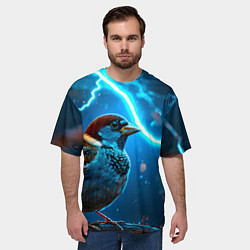 Футболка оверсайз мужская Воробей в грозу, цвет: 3D-принт — фото 2