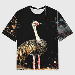 Футболка оверсайз мужская Страус, цвет: 3D-принт
