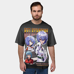 Футболка оверсайз мужская Евангелион Аянами Рей, цвет: 3D-принт — фото 2
