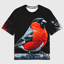 Футболка оверсайз мужская Огромный снегирь, цвет: 3D-принт