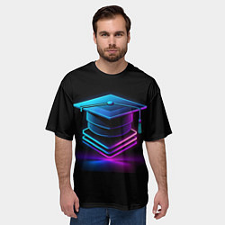 Футболка оверсайз мужская Неоновая шапочка магистра, цвет: 3D-принт — фото 2