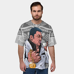 Футболка оверсайз мужская Ма Дон Сок - якудза с капучино, цвет: 3D-принт — фото 2