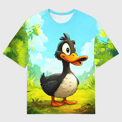 Футболка оверсайз мужская Веселая уточка, цвет: 3D-принт