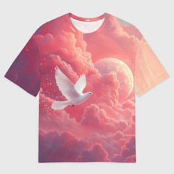 Футболка оверсайз мужская Белый голубь в небесах, цвет: 3D-принт