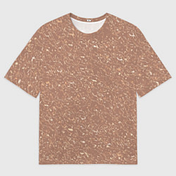Футболка оверсайз мужская Пастельный коричневый текстура, цвет: 3D-принт