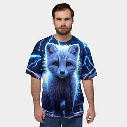 Футболка оверсайз мужская Песец в разрядах молний, цвет: 3D-принт — фото 2