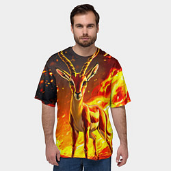 Футболка оверсайз мужская Газель в огне, цвет: 3D-принт — фото 2