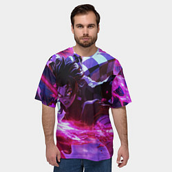 Футболка оверсайз мужская Клинок рассекающий демонов - аниме, цвет: 3D-принт — фото 2