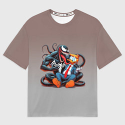 Футболка оверсайз мужская Venom and Duck-Donald - ai art fantasy, цвет: 3D-принт