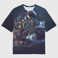 Мужская футболка оверсайз Космонавт - ракета