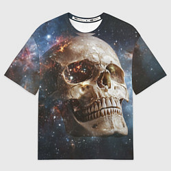 Мужская футболка оверсайз Череп - космос