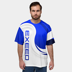 Футболка оверсайз мужская Exeed - синий и белый, цвет: 3D-принт — фото 2