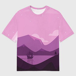 Мужская футболка оверсайз Горное озеро