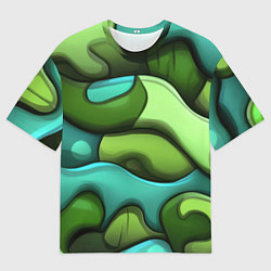 Мужская футболка оверсайз Объемные камуфляжные полосы