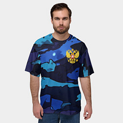 Футболка оверсайз мужская Камуфляж с гербом РФ, цвет: 3D-принт — фото 2