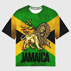 Мужская футболка оверсайз Jamaica lion flag