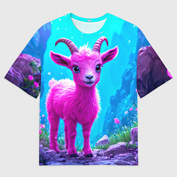 Мужская футболка оверсайз Розовый козлик