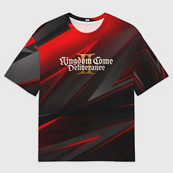 Мужская футболка оверсайз Kingdom Come Deliverance 2 red black
