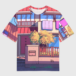 Футболка оверсайз мужская Lo-fi японский стиль улица, цвет: 3D-принт