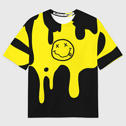 Футболка оверсайз мужская Нирвана потёки краски, цвет: 3D-принт