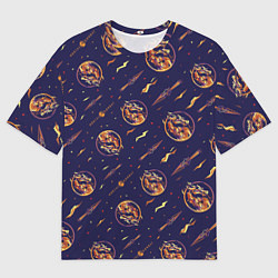 Футболка оверсайз мужская Mortal Kombat logo pattern, цвет: 3D-принт