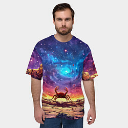 Футболка оверсайз мужская Краб смотрит в космос, цвет: 3D-принт — фото 2
