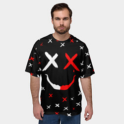 Футболка оверсайз мужская Smile face, цвет: 3D-принт — фото 2