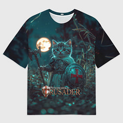 Мужская футболка оверсайз Stronghold Crusader котенок рыцарь