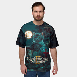 Футболка оверсайз мужская Kingdom Come Deliverance 2 котенок рыцарь, цвет: 3D-принт — фото 2