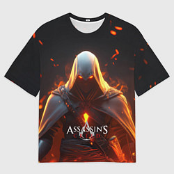 Мужская футболка оверсайз Assassins Creed fire