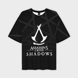 Мужская футболка оверсайз Assassins creed shadows - монохромный