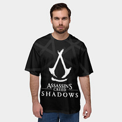 Футболка оверсайз мужская Assassins creed shadows - монохромный, цвет: 3D-принт — фото 2