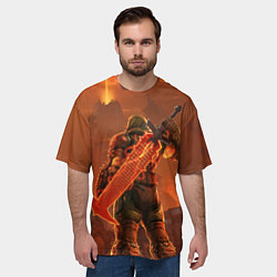 Футболка оверсайз мужская Палач рока и башня Doom, цвет: 3D-принт — фото 2