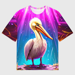 Мужская футболка оверсайз Пеликан в сиянии лучей