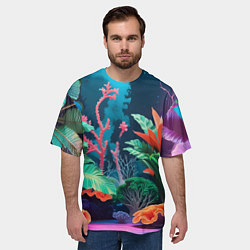 Футболка оверсайз мужская Морские растения, цвет: 3D-принт — фото 2