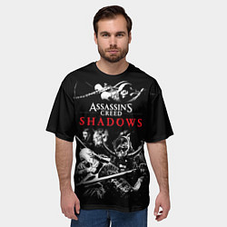 Футболка оверсайз мужская Assassins Creed Shadows - samurai, цвет: 3D-принт — фото 2