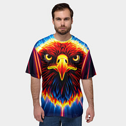 Футболка оверсайз мужская Орел в лучах Атланта Хокс, цвет: 3D-принт — фото 2