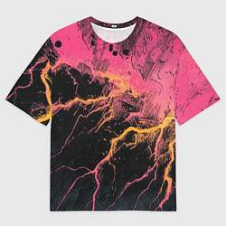 Футболка оверсайз мужская Абстрактные молнии текстура, цвет: 3D-принт