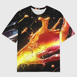 Футболка оверсайз мужская Динамичная краска текстура, цвет: 3D-принт