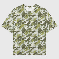 Футболка оверсайз мужская Пиксельный камуфляж, цвет: 3D-принт