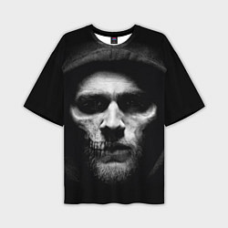 Футболка оверсайз мужская Sons Of Anarchy - Jax skull, цвет: 3D-принт