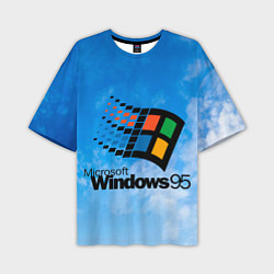 Футболка оверсайз мужская Windows 95 logo, цвет: 3D-принт