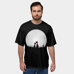 Футболка оверсайз мужская Любовь при луне, цвет: 3D-принт — фото 2