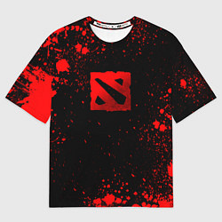 Футболка оверсайз мужская Красные брызги - Dota 2, цвет: 3D-принт