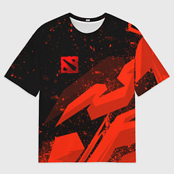 Футболка оверсайз мужская Dota 2 - красные брызги, цвет: 3D-принт