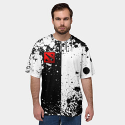 Футболка оверсайз мужская Дота 2 - белые брызги, цвет: 3D-принт — фото 2