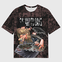 Футболка оверсайз мужская Дни сакамото Нагумо и Осараги, цвет: 3D-принт